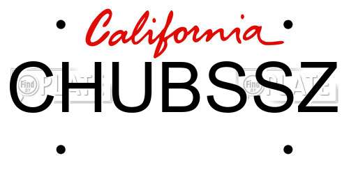 CHUBSSZ California License Plate