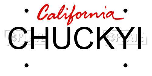 CHUCKYI California License Plate