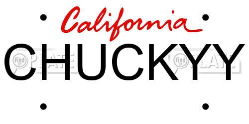 CHUCKYY California License Plate