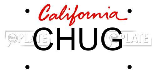 CHUG California License Plate