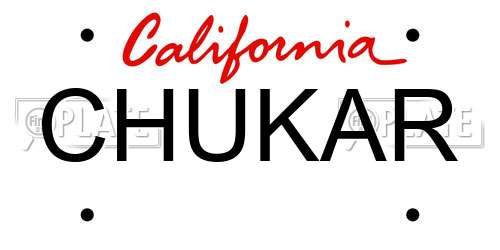 CHUKAR California License Plate