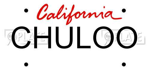 CHULOO California License Plate