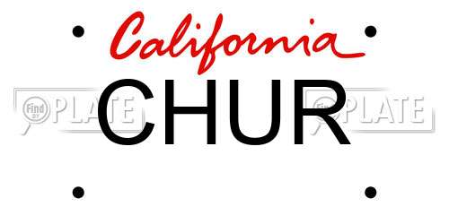 CHUR California License Plate