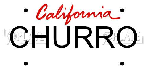 CHURRO California License Plate
