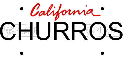 CHURROS California License Plate