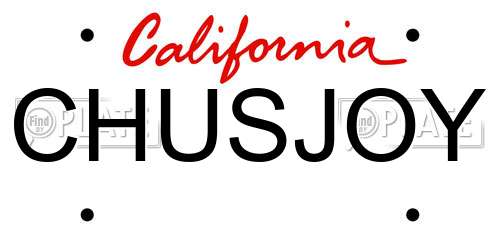 CHUSJOY California License Plate