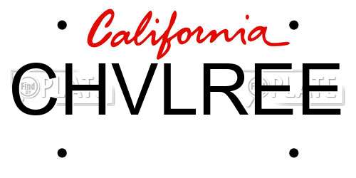 CHVLREE California License Plate
