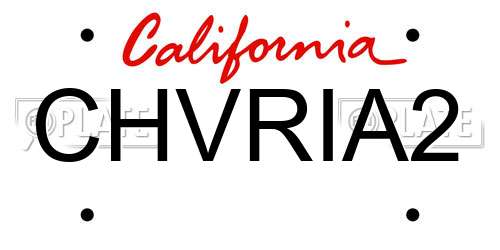 CHVRIA2 California License Plate