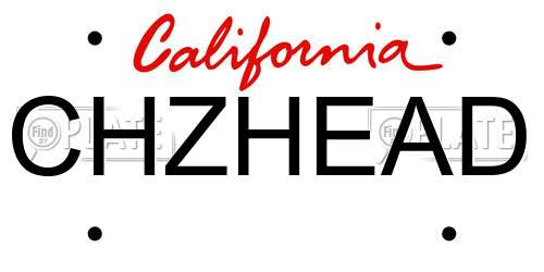 CHZHEAD California License Plate