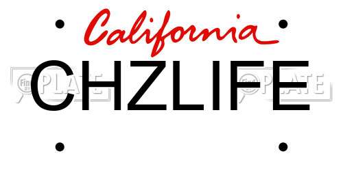 CHZLIFE California License Plate