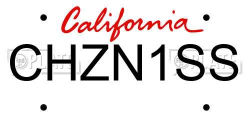 CHZN1SS California License Plate