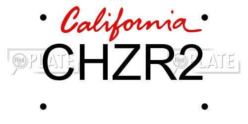 CHZR2 California License Plate