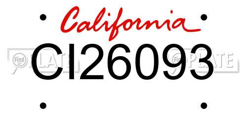 CI26093 California License Plate