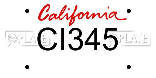 CI345 California License Plate
