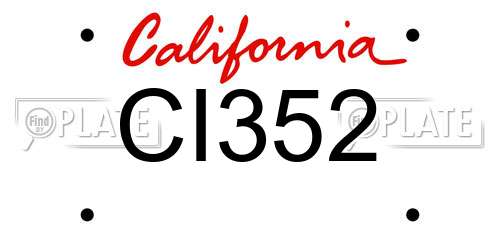 CI352 California License Plate