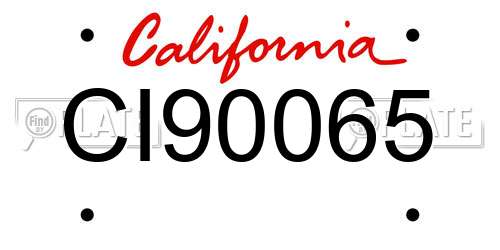 CI90065 California License Plate