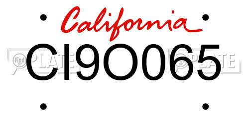 CI9O065 California License Plate
