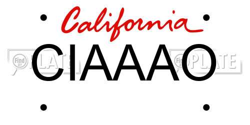 CIAAAO California License Plate