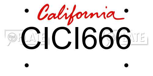CICI666 California License Plate