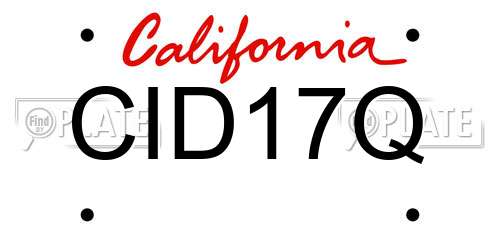 CID17Q California License Plate