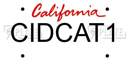 CIDCAT1 California License Plate