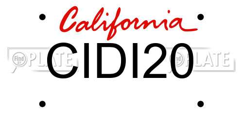 CIDI20 California License Plate