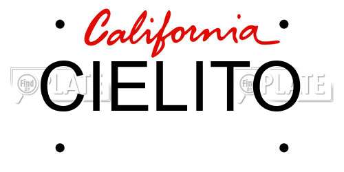 CIELITO California License Plate