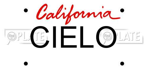 CIELO California License Plate