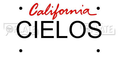 CIELOS California License Plate