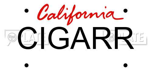 CIGARR California License Plate
