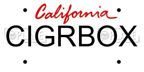 CIGRBOX California License Plate