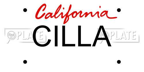 CILLA California License Plate