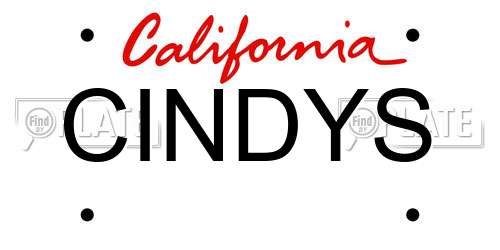 CINDYS California License Plate