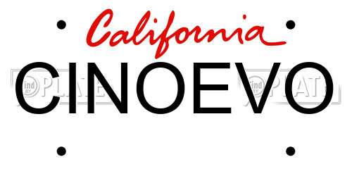 CINOEVO California License Plate