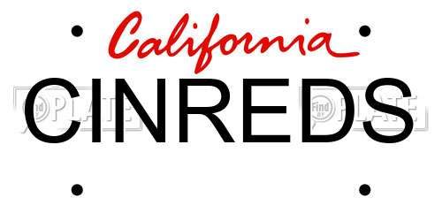CINREDS California License Plate