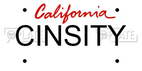 CINSITY California License Plate
