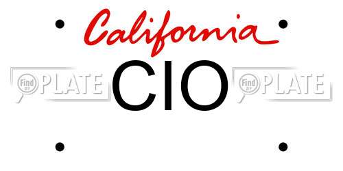 CIO California License Plate