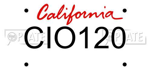 CIO120 California License Plate