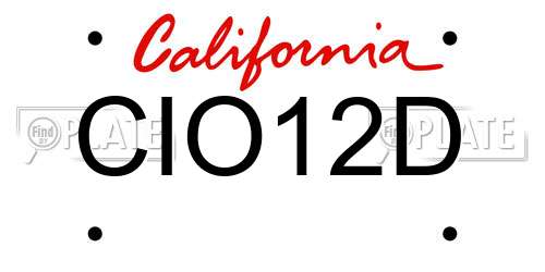 CIO12D California License Plate