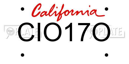 CIO17O California License Plate