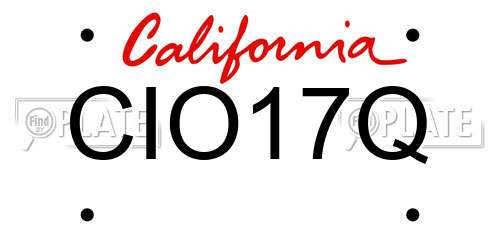 CIO17Q California License Plate