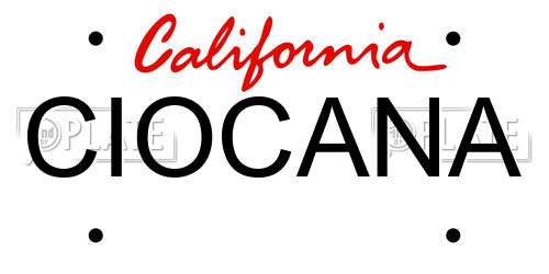 CIOCANA California License Plate