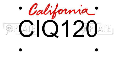 CIQ120 California License Plate