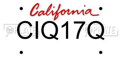 CIQ17Q California License Plate