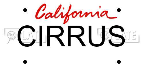 CIRRUS California License Plate
