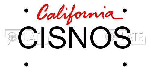 CISNOS California License Plate