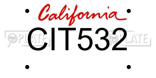 CIT532 California License Plate