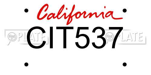 CIT537 California License Plate