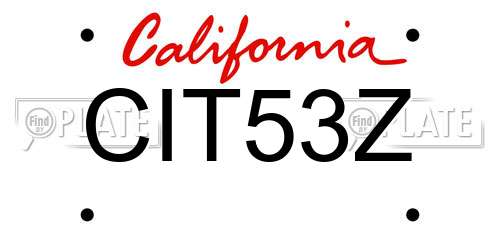 CIT53Z California License Plate