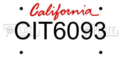 CIT6093 California License Plate